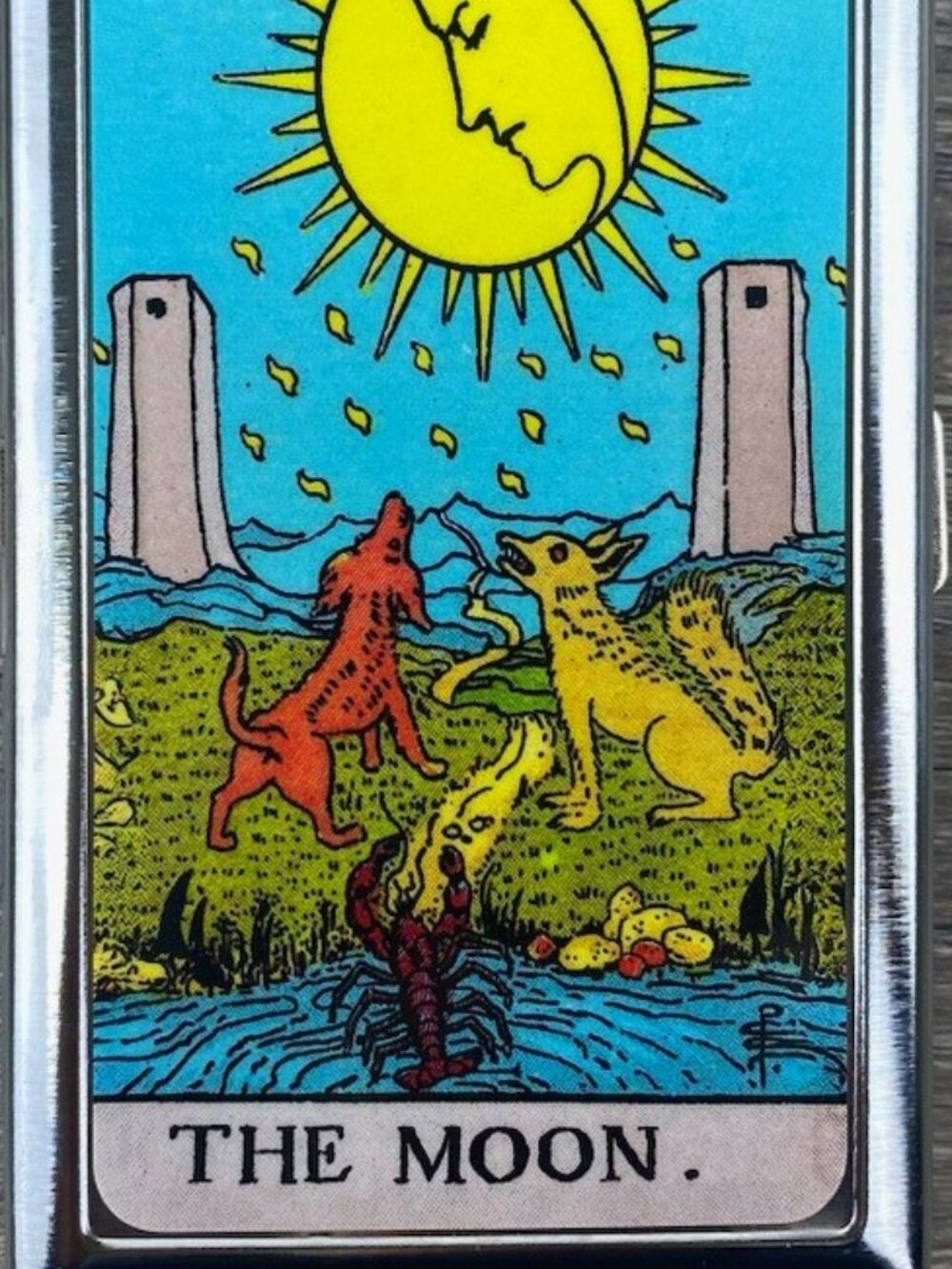 Moon Tarot Cigarette Case With Built In Butane lighter